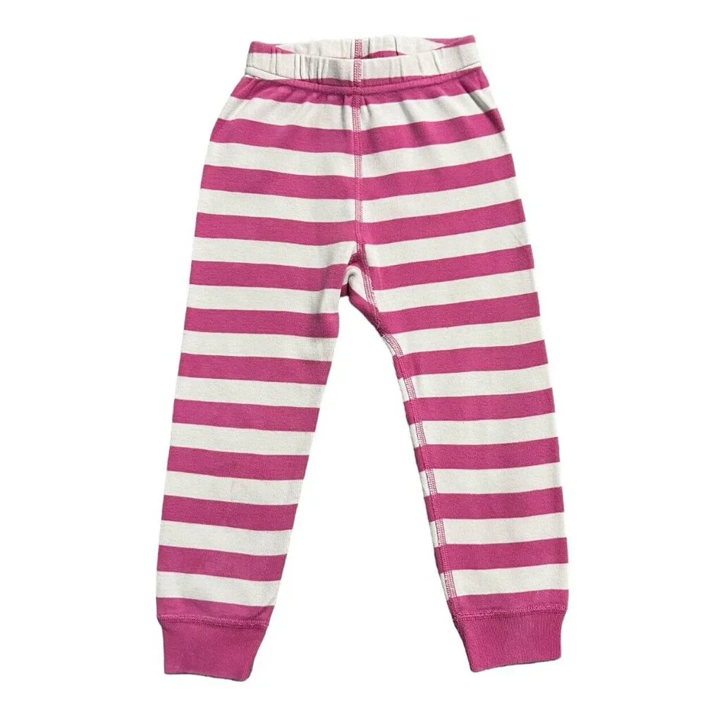 Hanna Andersson Sz 90 (3) Pink Striped Long John Pajamas